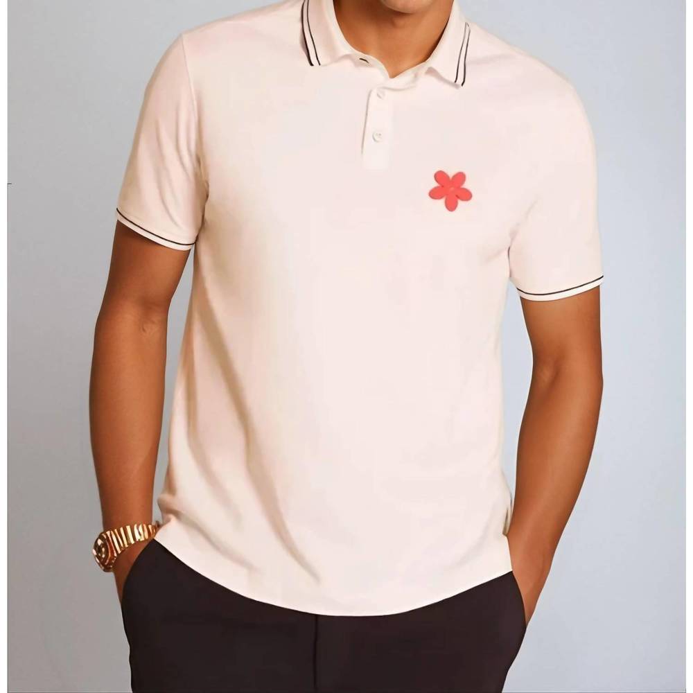 NEW BUKI happy polo shirt in white